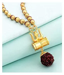 IZHAR Rudraksh Mala Shiv Trishul Moksh Mala , Lab Certified