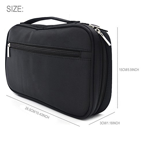 Becoyou Multifunktionale Kosmetiktasche von Höher Quilität Schminktasche Make-up Organizer Tasche für Pinsel Aufbewahrung Kulturtasche Kulturbeutel Kosmetiktüte für Reise und zu Hause (Schwarz) - 5