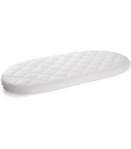 Foam Moses Basket Mattress – Hypoallergenic, Removable Washable Cover, Fits Mamas & Papas & Mothercare (78x31x3.5cm)