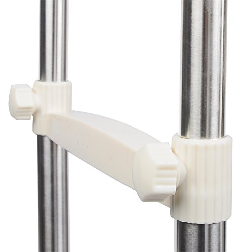 WOLTU SR0001 Kleiderständer Garderobenständer , 165x43x161cm , Teleskop Wäscheständer auf Rollen , mit 2 Stangen , ausziehbar , Creme Weiss - 6