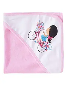 baby wish Ultra Absorbent and Hypoallergenic Cotton Hooded Bath Towel for Newborn Baby Boys and Baby Girls (Pink)