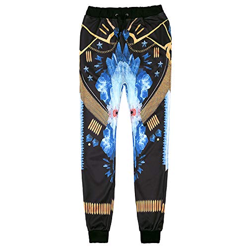 Cool Health Print Blue Diamond Emoji Pattern Jogger Casual Foot Male Hip Hop Sweatpants