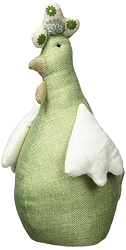 Heitmann Deco 62898 Tuerstopper Huhn,, Stoff, gruen, 16 x 18 x 30 cm