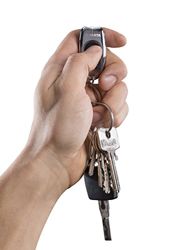 Varta 5mm LED Metal Key Chain Light inkl. 2x CR2016 Knopfzellen Taschenlampe Schlüsselanhänger Mini-Taschenlampe Handtaschenlicht Flashlight Anhänger Handlampe für Schlüsselbund mit Schlüsselring - 3