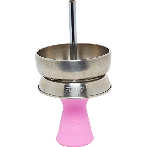 AMY Hot Screen XL Set 7-Loch Silikon Shisha Tabattopf Kaminkopfset (Rosa)