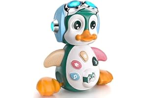 MOONTOY Musicales Juguetes para Bebés con Música y Luces LED, Pingüino para Cantar, Bailar, Juegos Regalos para Niños Pequeños de 18+ Meses