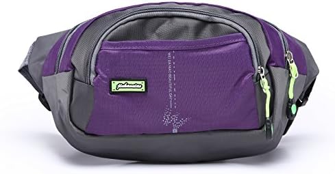 OpetHome Strap Travel Sport Running Waist Bag with Storage Mesh Pocket for Hiking Camping Purple
