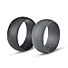 Produktbild 2Pack Thin Rubber Wedding Ring for Athletic Exercise Slim Man Silicone Band for Outdoor Firefighter Medical Mechanics or Military Personnel for Everyday Comfort. Black+Dark Grey US Size 12 (21.49 mm)