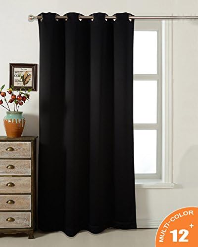 AMAZLINEN Sleep Well Blackout Curtains Toxic Free Energy Smart Thermal Insulated,52 W X 84 L Inch,Grommet Top,1 Panel Pack(Black)