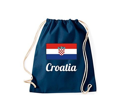 ShirtInStyle Gym Sack Turnbeutel Ländersack Croatia Kroatien Farbe Blau