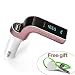 Produktbild Rugum L-Design Bluetooth FM Transmitter, KFZ Auto Radio Adapter mit USB Ladern und Mikrofon zur Übertragung, Freisprecheninrichtung Car-Kit für iOS- und Android-Geräte (Rose Golden)