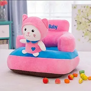 AVSHUB Kitty Design Baby Rocking Chair for Baby Sofa Seat Chair Plush Cushion Sofa and Chair for Playing Sofa Chair for New Baby and Kids (Pink)