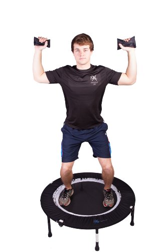 MaXimus Pro Falt Rebounder Mini-Trampolin inkl. Tragetasche, Workout-DVD (in Englisch), Haltestange, Expander und Sandgewichten - 5