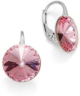 Exclusive Swarovski Crystals in Ana Morales Women's Earrings 925 Sterling Silver light rose