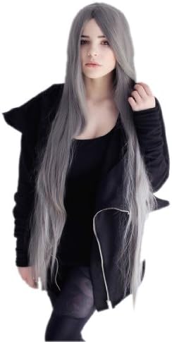 Cosplayland C775 - 110cm First-Class heat-resistant extra-long FF Sephiroth Yazoo Grey Wig