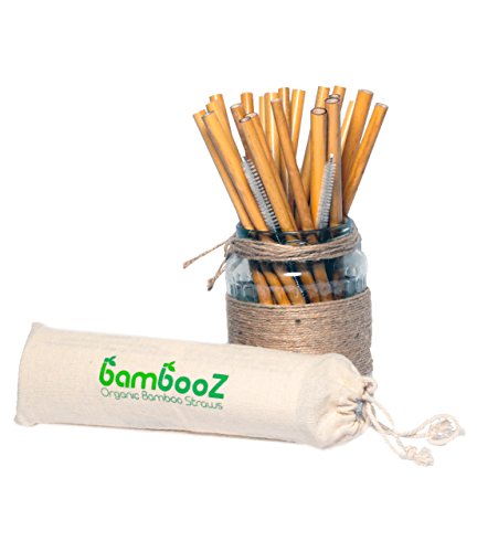 DECO EXPRESS Bambooz Cannucce di bambù Riutilizzabili Ecologiche Biodegradabili Riciclabili Vegane Regalo - 24 cannucce