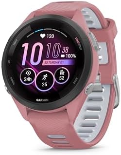 Garmin Forerunner 265, Smartwatch per la corsa, 46mm, GPS multi-band, Display AMOLED, VO2max, HRV Status, Dinamiche di corsa al polso, Tempi di recupero, Autonomia fino a 13 giorni (Aqua)
