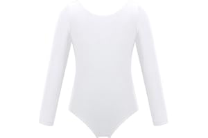 Freebily Body Ginnastica Artistica Bambina Maniche Lunghe con Fascia Colorata Leotards Dancewear Tuta Sportiva Vestito Ballerina Danza Classica da Balletto Abito Ballo
