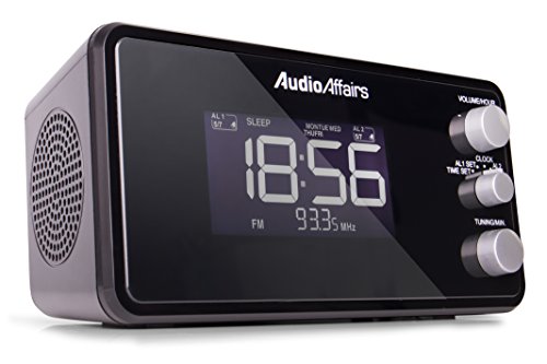 AudioAffairs Radiowecker mit PLL UKW Lautsprecher, 2 Weckzeiten mit Snooze-, Nap- und Sleep-Timer - Nur erhältlich auf Amazon.de