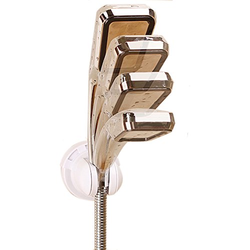 labkiss Verstellbare Duschkopf Halterung, Super Power Vakuum Saugnapf Hand Held Dusche Halterung, wiederverwendbar, wasserdicht, Heavy Duty, Wandhalterung Duschkopf Halterung für Hotel Badezimmer Waschraum-, weiß - 4