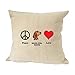 Produktbild YYSIX Bruno Jura Hound Hund Peace Love Schlafsofa Home Decor Faux Leinen Kissenbezug