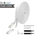 Produktbild Lovicool 30M Netzwerkkabel Flach Gigabit Ethernet LAN Flachbandkabel Verlegekabel (RJ45) 10/100/1000 Mbit/s Patchkabel/Flachkabel Kompatibel zu Cat.5 / Cat.5e / Cat.6 Weiß