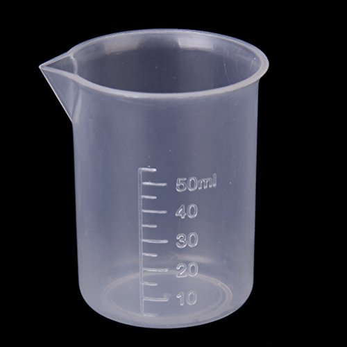 2 Stück 50 ml Transparenter Messbecher für Labor oder Küche | Kunststoff Becher | Klarer Kunststoffbecher für Labor Tests - 5