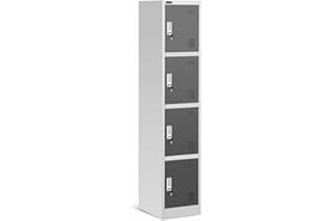 FROMM & STORCK Fromm & Starck Armoire Vestiaire Métallique Casier Métal Star_MCAB_06 (4 Compartiments, 4 Étagères, Capacité 80 kg, Verrouillable, Acier Revêtu, 8 Clés)