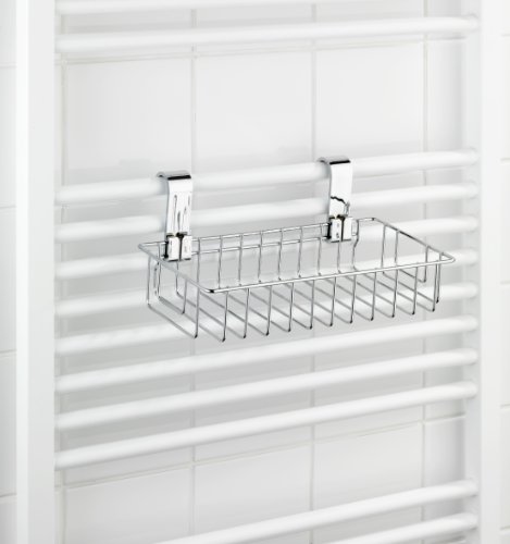 WENKO 20400100 Universalablage Smart L – für Handtuchheizkörper, Stahl, 30 x 13 x 20 cm, Chrom - 2