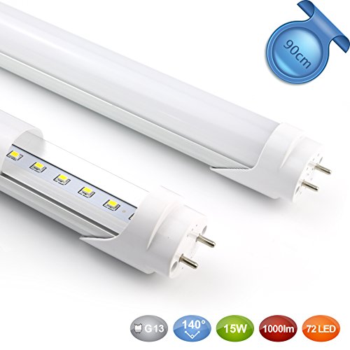 OUBO Leuchtstoffröhre 90cm T8 / G13 LEDtube LED Röhre Leuchtstofflampe T8-Leuchtstofflampen, Sockel G13, inkl. LED Starter, 15 Watt, Neutralweiß 4000K, 1000 Lumen