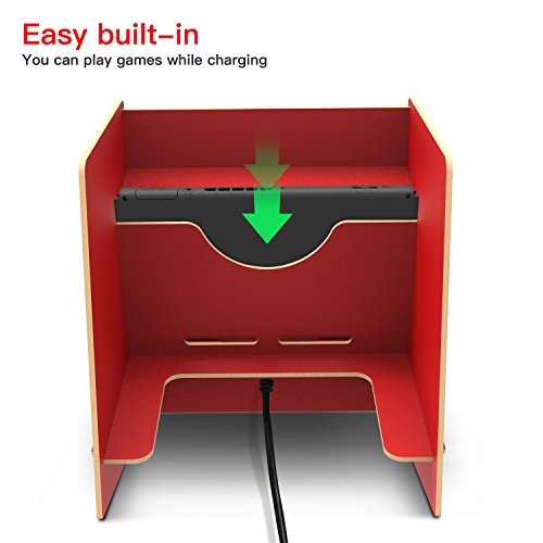 Nintendo Switch Arcade Cabinet Stand, Myriann Einzigartig Pure Hand Gemacht Arcade Schrank für Nintendo Switch Cool Gaming Erfahrung Bringt Nostalgie Zurück (Rot) - 4