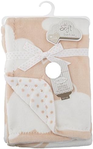 Reversible Velour Cloud Warm &amp; Cosy Crib Baby Bedding Blanket 75 x 100cm (Brown)