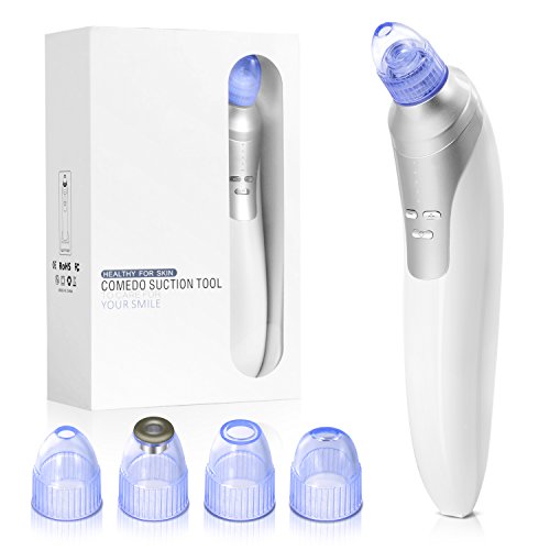 Preisvergleich Produktbild Porenreiniger Sauger Mitesserentferner Mitessersauger- Ameauty Mitesser Reiniger Elektrisch Vakuum Nase Reiniger mit 4 auswechselbare Reinigungsaufsätzen.(Weiß)