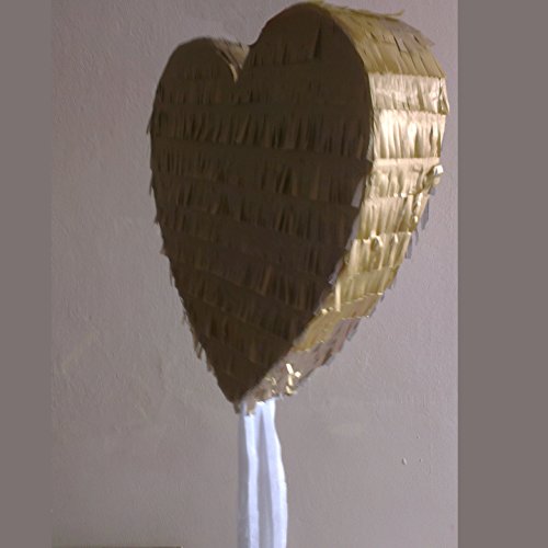 Gold Silber Herz Pinata für Hochzeit, Verlobung, Abschlussball, oder Geburtstag Party - 3