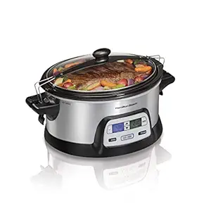 Hamilton Beach 33861 Flexcook Slow Cooker, Silver