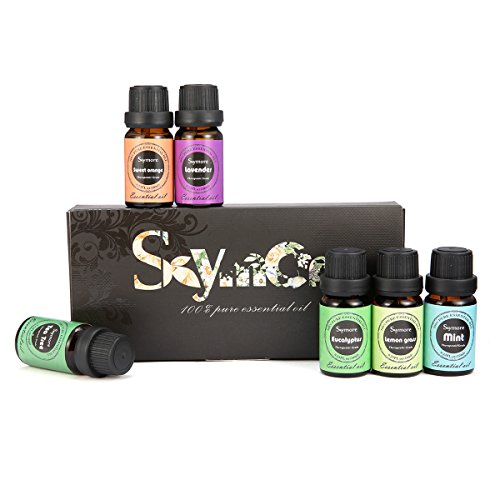 Skymore Ätherische Öle Set-6 verschiedene Duftrichtungen (Zitronengras, Lavendel, Teebaum, Eukalyptus, Orange, Minze)-Entspannung und Kurren-100% Pur Aromatherapie Öle in einem Geschenkset 6X10 ml - 7