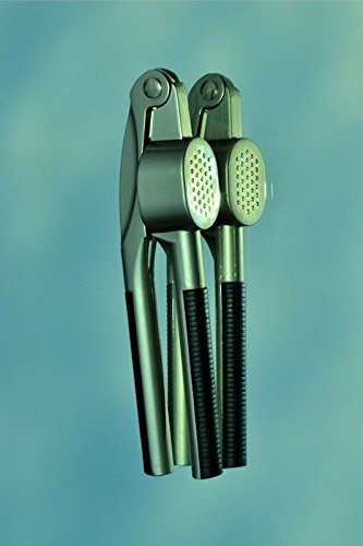 Knoblauchpresse Metall – mit schwarzen Anti-Rutsch Griffen für besseren Halt - 3