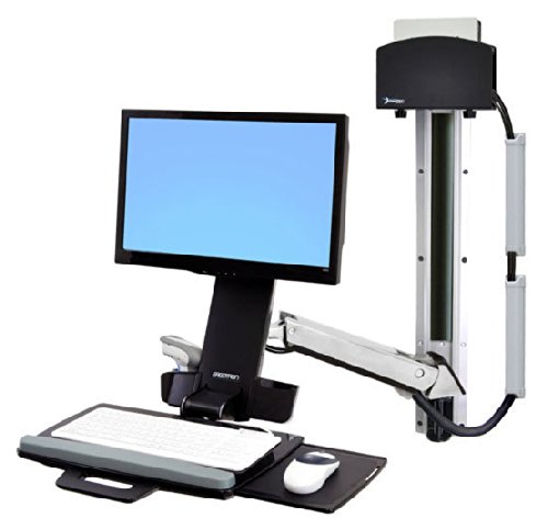 ERGOTRON StyleView Sit-Stand Combo System mit Ablageflaeche Wandmontage LCD bis 61cm 24Zoll bis 13,2kg.mit CPU Halter klein - 2