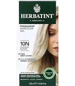 Herbatint Permanent Herbal Haircolour Gel, Platinum Blonde 10 N, 4.56 Ounce
