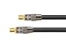 Produktbild PYTHON Series PREMIUM TV Antennenkabel - IEC , Koax Stecker an Buchse, vergoldet - RG6 Koaxialkabel mit 4-fach Schirmung, Abschirmmaß 120 dB , 75 Ohm – geeignet für DVB-T2, DVB-T, DVB-S, DVB-C, Radio - Vollmetallstecker, Kupferleiter (OFC), hochwertiges Nylongeflecht - schwarz, 1,5 m