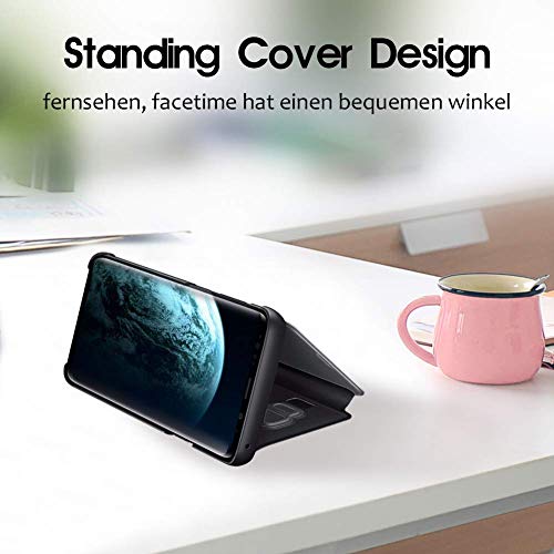 Hülle Case für Huawei Mate 10 Pro Hülle, Galaxy A6 2018 Schutzhülle Flip Clear View Handy Case mit Standfunktion Card Handyhülle für Galaxy A6 2018