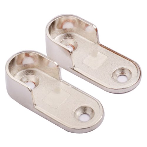 Preisvergleich Produktbild 2 Stück Schrankrohrlager Metall vernickelt Schrankrohraufhänger Kleidung Rutenhalter Durchmesser 16mm