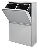 Arregui Basic Cubo de Reciclaje con 4 Cubetas, Metal, Gris, 24.5x90.5x58.5 cm