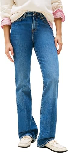 Tommy Hilfiger Donna Jeans Flo Bootcut Vita Media, Blu (Flo), 26W/30L