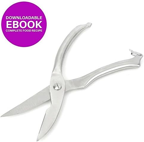 Day Kitchen Shears -- Heavy Duty Stainless Steel Kitchen Scissors with Safety Clip | Premium Anti-rust Aluminum Body | Super Practical Nonslip Handles to Fit Any Fingers | Brilliant for Meats, Raw Veggies, Cardboards, Smaller Bones, and More | Dishwasher Safe | 159