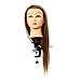 CoastaCloud 30% Real Human Hair 25 inch Pratice Study Hair Head Mannequin For Salon Beauty School Hair Coloured Dye Stright Hairdressing Golden Hair