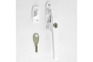 Chivrose Ltd Modern Contemporary Design Lockable Casement Window Fastener 124mm (White)