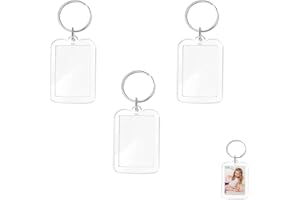 FYACCD 3 Stück Schlüsselanhänger Foto, Transparent Bilderrahmen Schlüsselring, Foto Insert Schlüsselbund, Schlüsselring Bild Schlüsselbund, Personalisierte Bilderrahmen für Familie & Paare