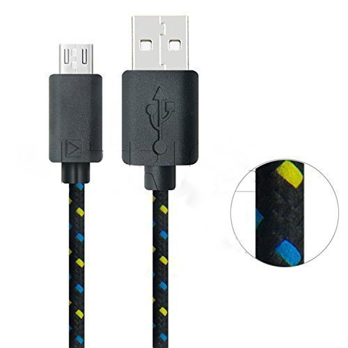 JUNGEN 2m Premium Micro USB auf USB Kabel mit Metallstecker Nylonmantel besonders strapazierfähig flexibles Lade- und Datenkabel mit vergoldeten Kontakten für Android, Samsung, HTC, und mehr (schwarz)