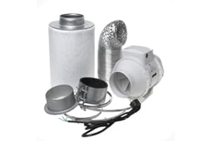 GROWPRO Kit de ventilación de aire activo con ventilador de tubo de 280 m³/h para caja de cultivo